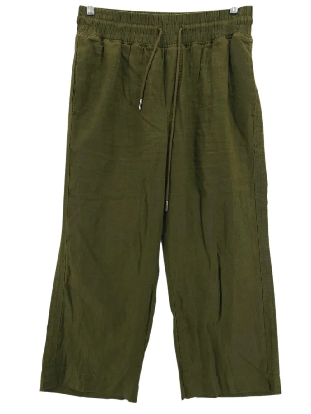 QUINCE Olive Green 100% Premium European Flax Linen Pants Wide Leg LARGE